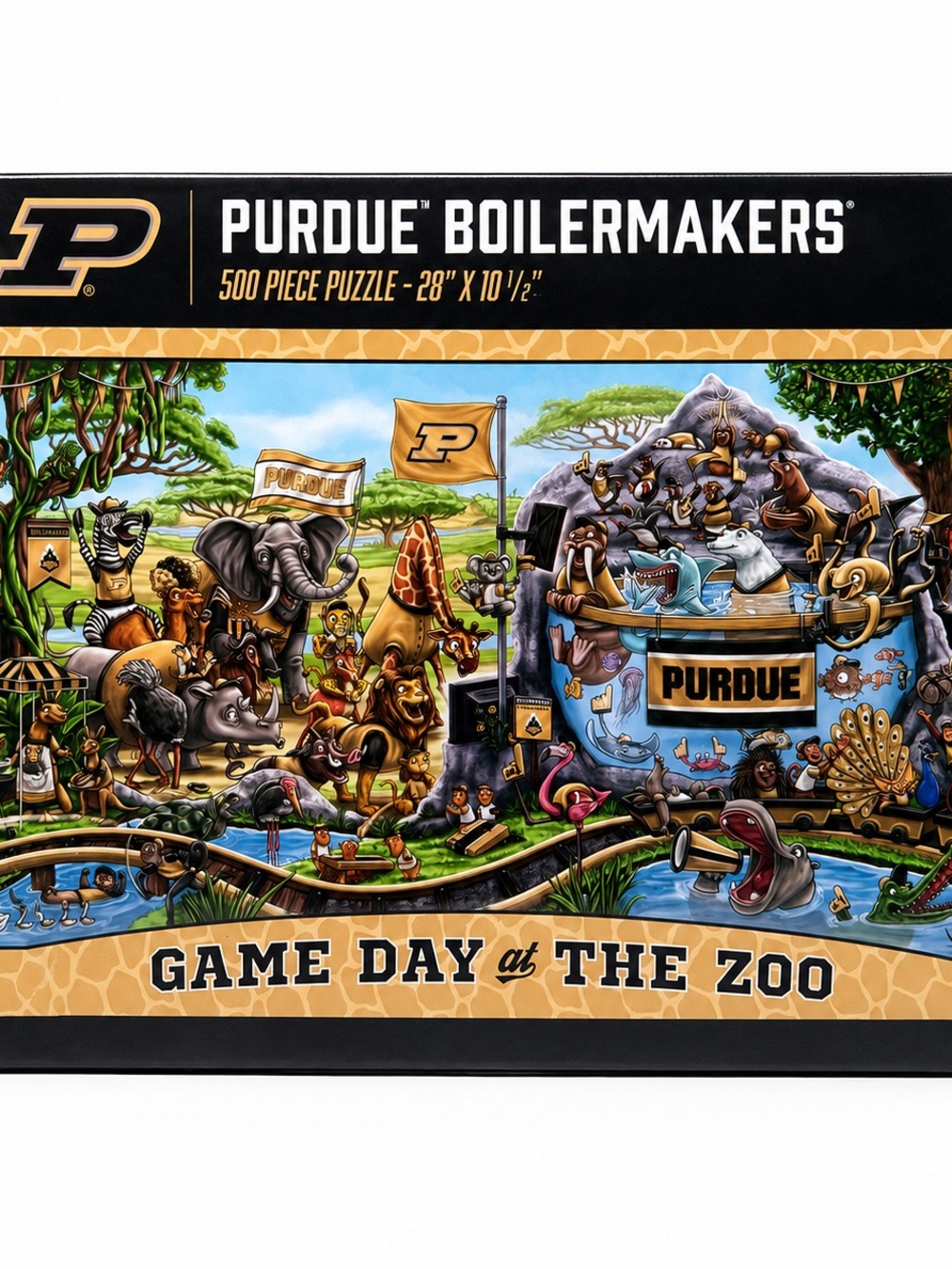 NCAA Purdue Boilermakers “Game Day at The Zoo” 500 Piece Puzzle - New/Sealed